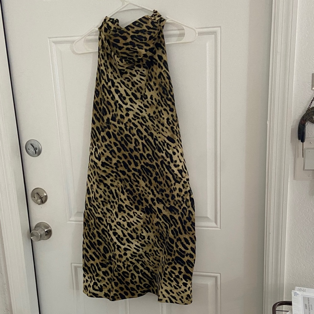Leopard Print Halter Dress